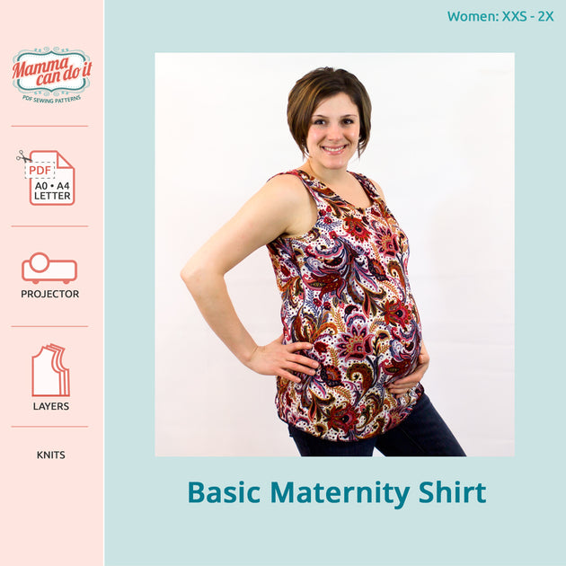 Maternity Shirt Pattern, Basic Maternity Top