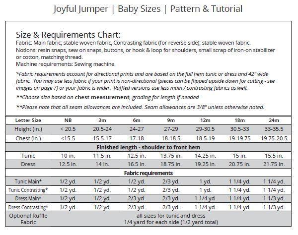 Joyful Jumper PDF Sewing Pattern for newborn through 24 months