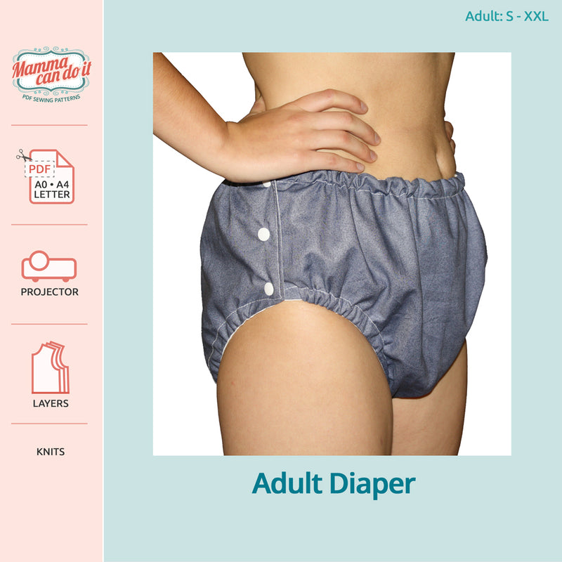 Adult Diaper Sewing Pattern, PDF