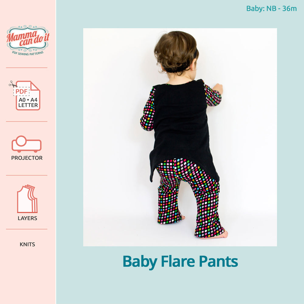 High Waist Flare Pants PDF Sewing Pattern for Jersey Yoga or - Etsy New  Zealand