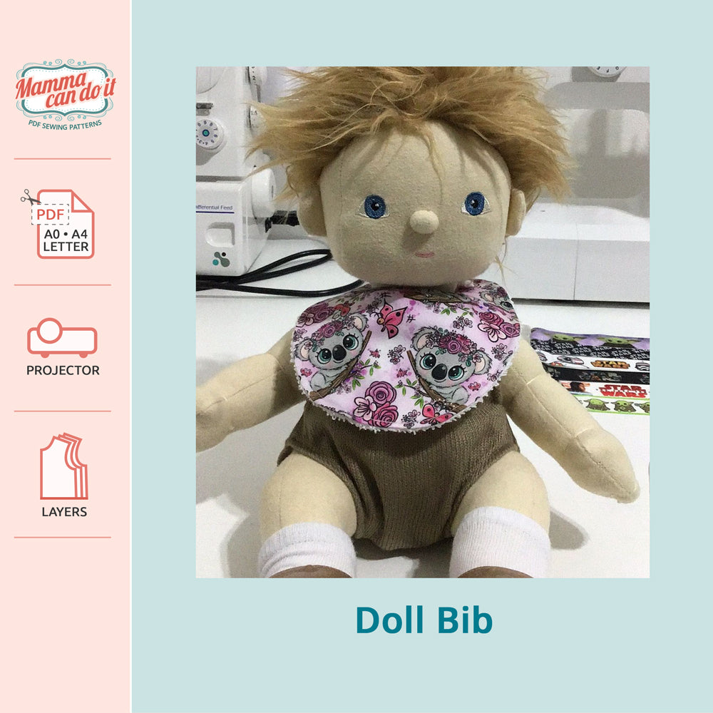 Baby Doll Bib Sewing Pattern MammaCanDoIt - Main Image