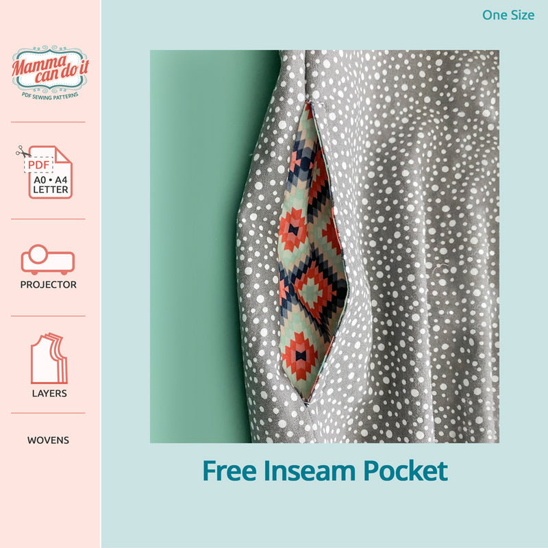 Free Inseam Pocket PDF Sewing Pattern for wovens