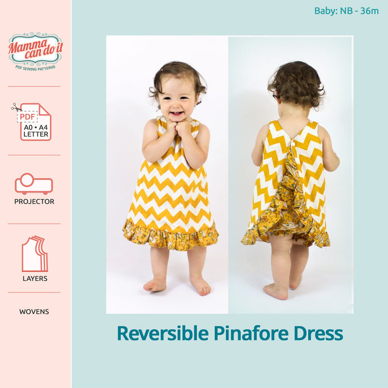 Reversible Pinafore Dress PDF Sewing Pattern | Mamma Can Do It