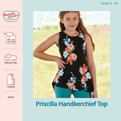 Priscilla Handkerchief Top PDF Sewing Pattern for girls