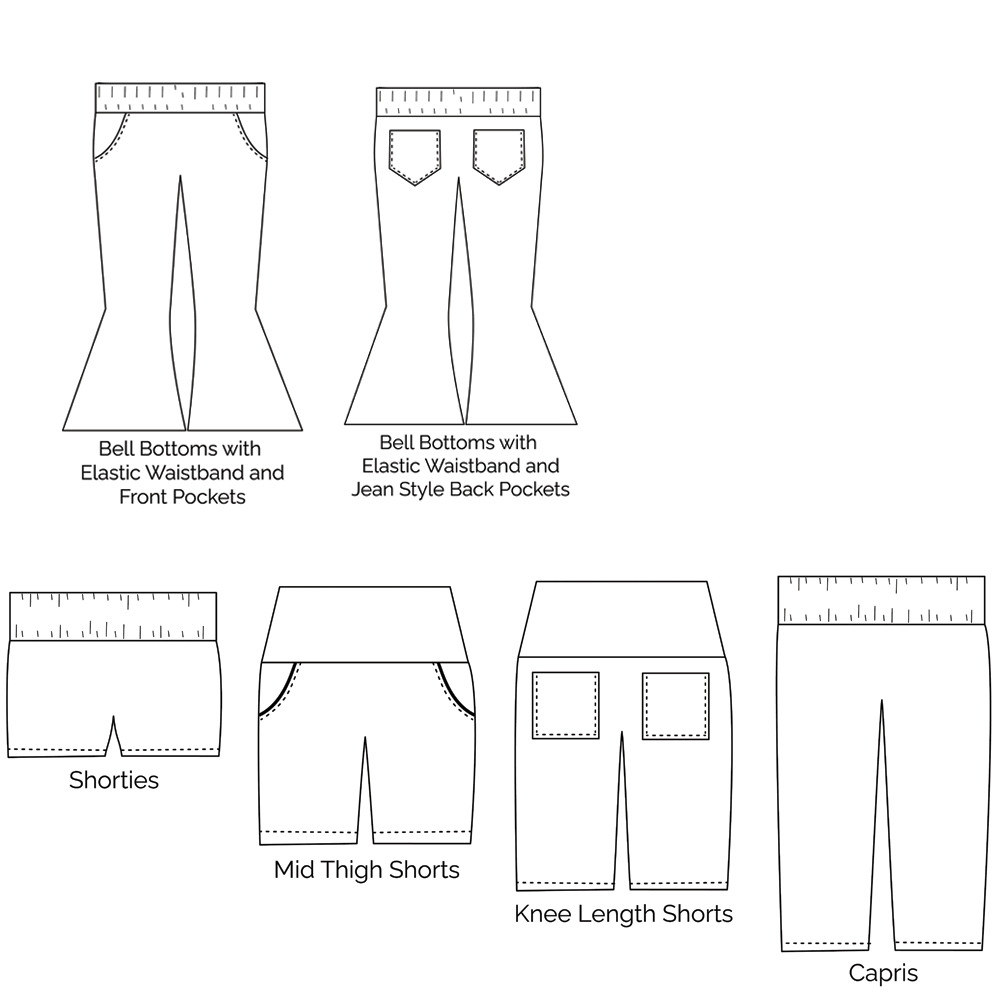 Girl Fit Pants Wide Leg Pattern, 2T-20