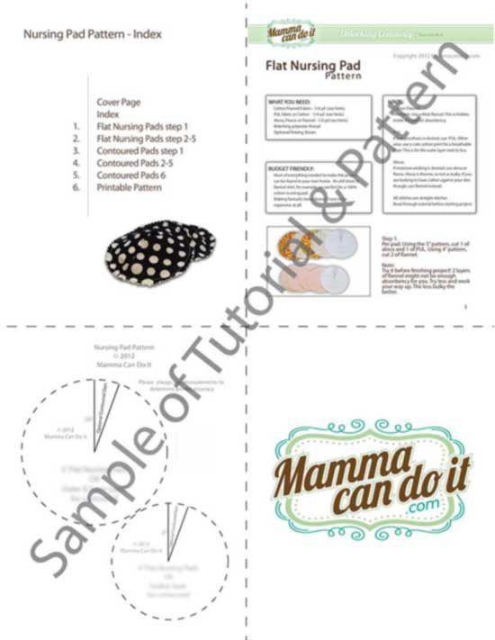Cloth Nursing Pads reusable PDF Sewing Pattern Instant Download Natural  Ecofriendly Mama Breast Pads Newborn english & Italian 