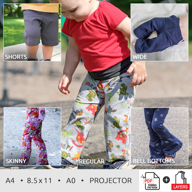 Kids Pants with Free PDF Pattern  Baby pants pattern, Kids pants