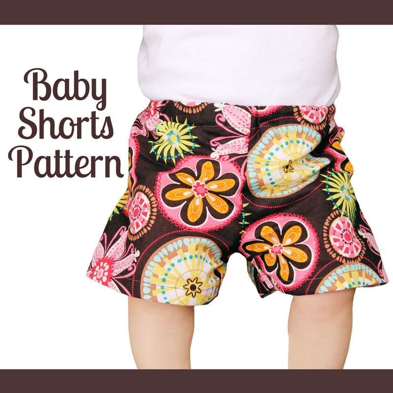 Easy Baby Shorts PDF Sewing Pattern for newborn though 36 months