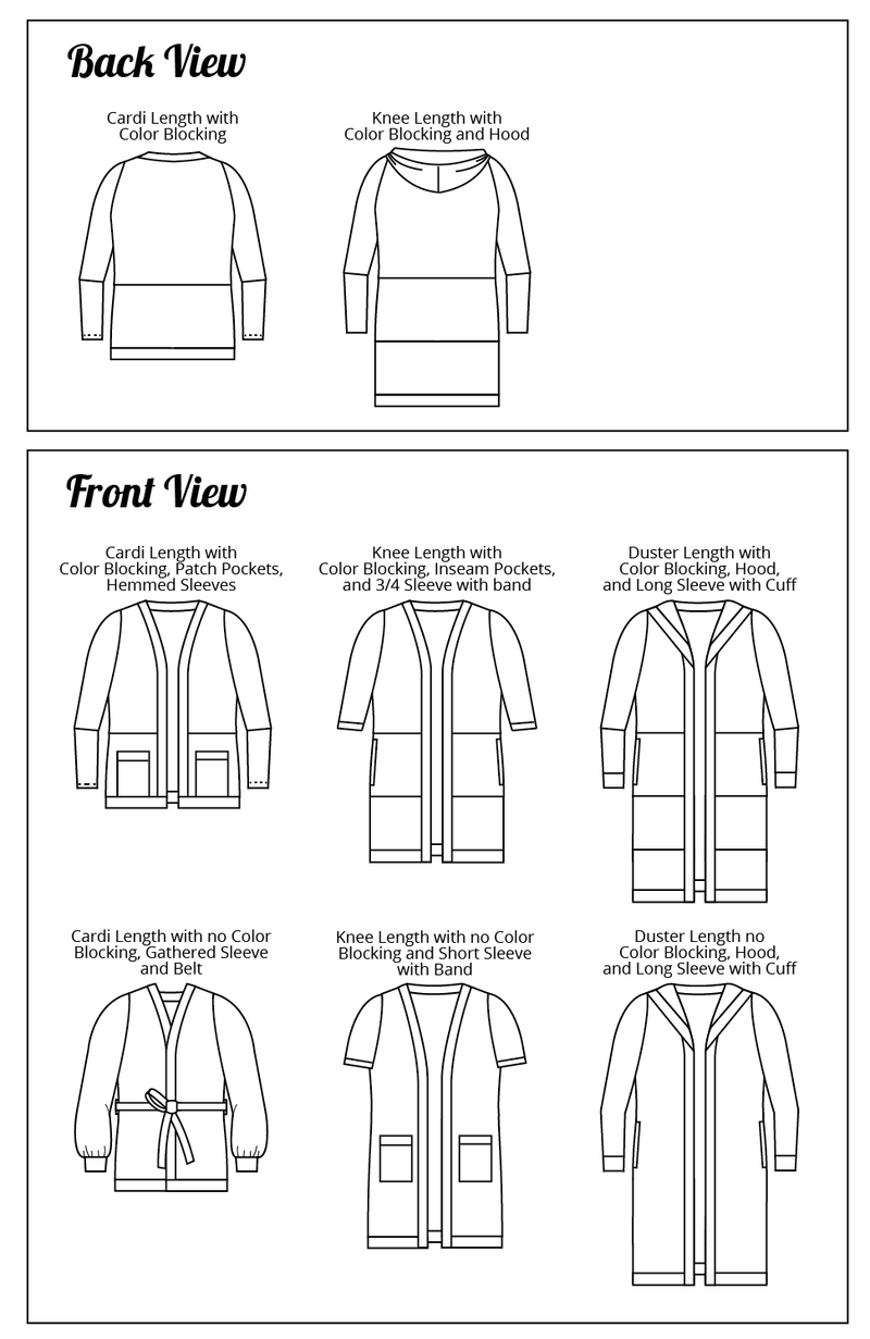 Block Party Cardigan Sewing Pattern Sizes Baby, Youth, Women and Women ...
