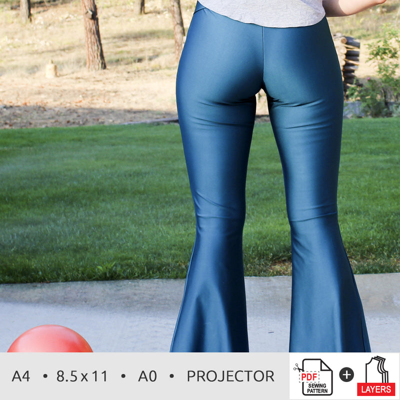 Fit Pants Bell Bottom Pattern, Women Sizes 00-20