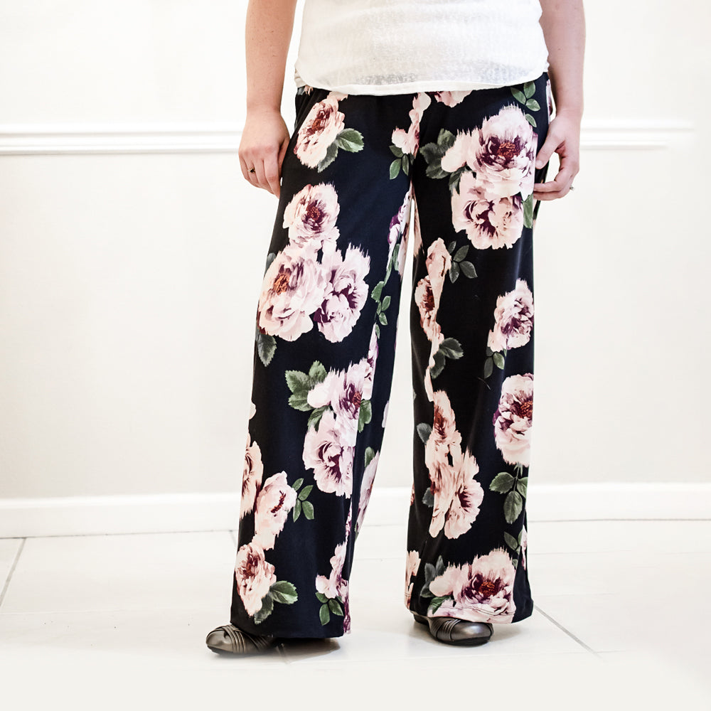 Wide Leg Pants, Full Length - Sewing Pattern #S2003. Made-to